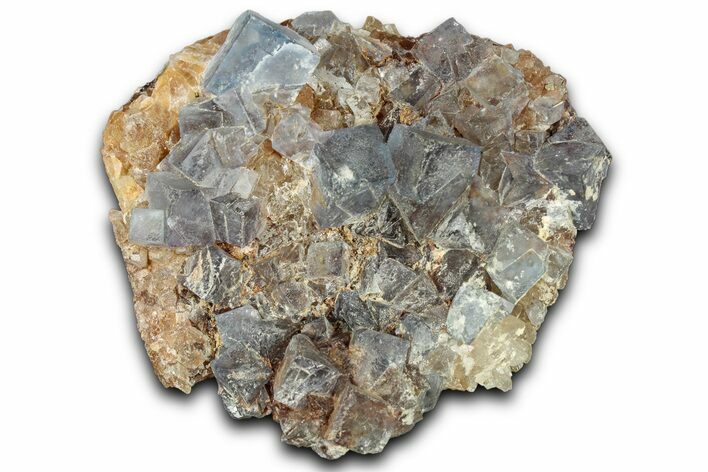 Blue Cubic Fluorite Crystals on Quartz - New Mexico #326172